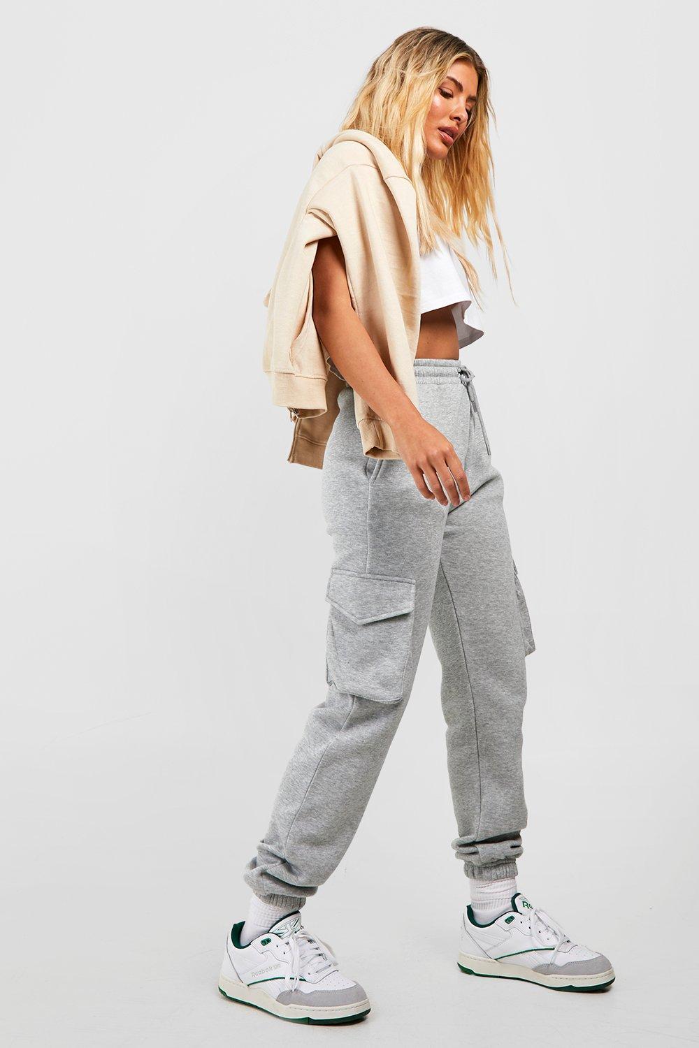 Grey cuffed shop joggers womens